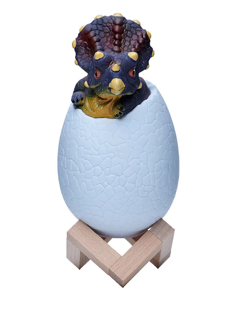 Cool white PVC dinosaur night light with touch sensor and remote control for colour changes