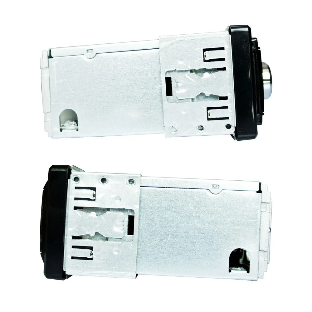 Car stereo with Bluetooth, USB port, SD card slot, auxiliary input, and display screen