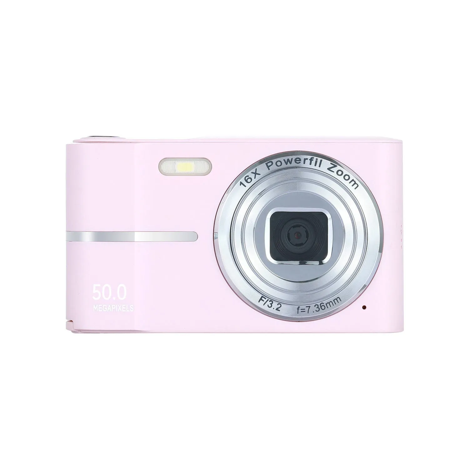Compact 4K HD digital camera in black, green, pink, or white colours with lanyard