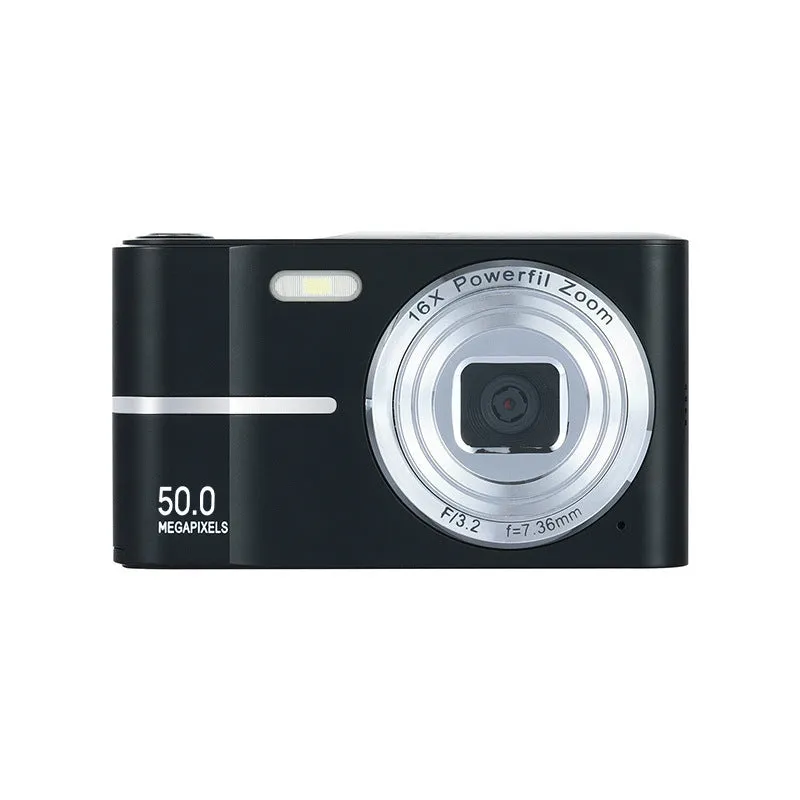 Compact 4K HD digital camera in black, green, pink, or white colours with lanyard