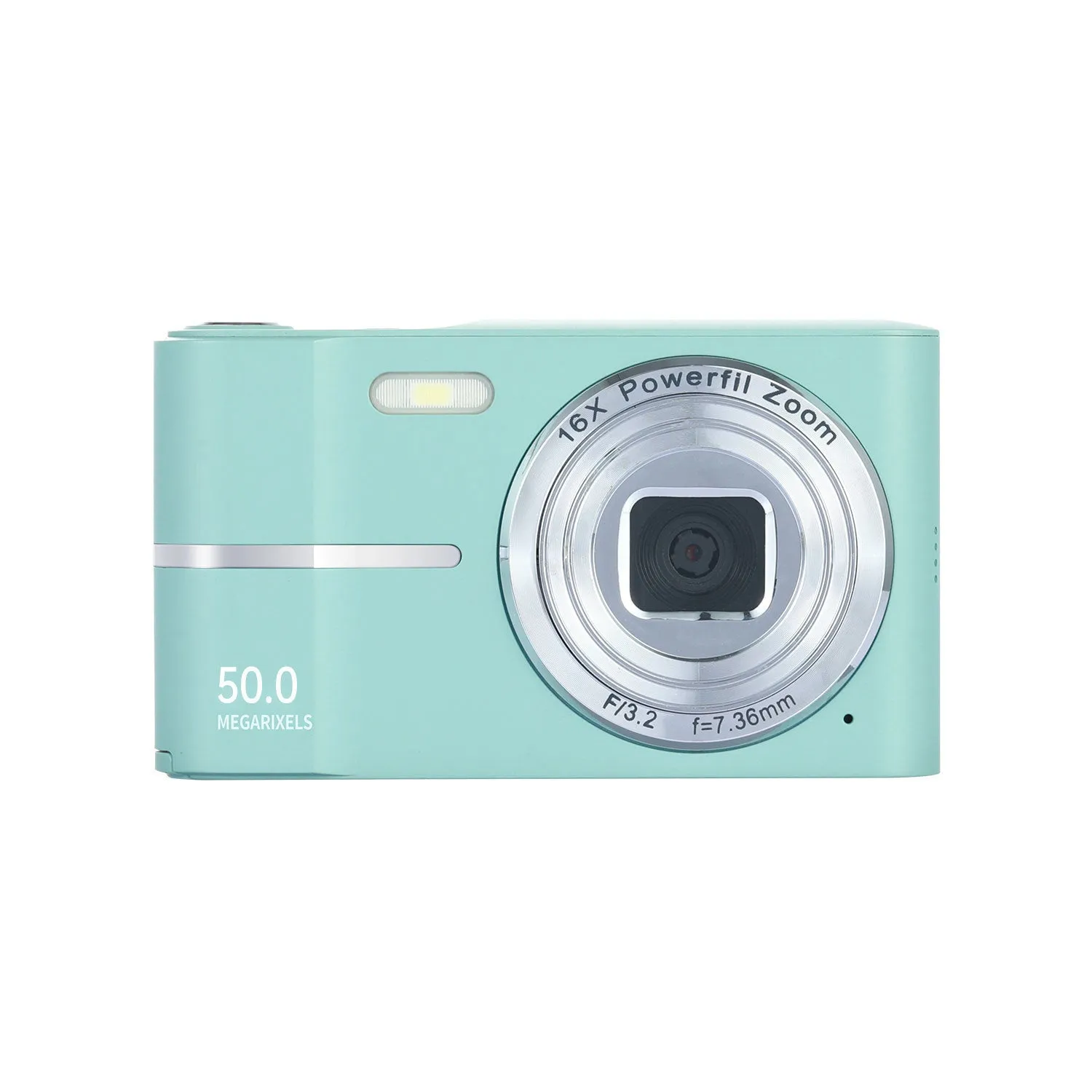 Compact 4K HD digital camera in black, green, pink, or white colours with lanyard