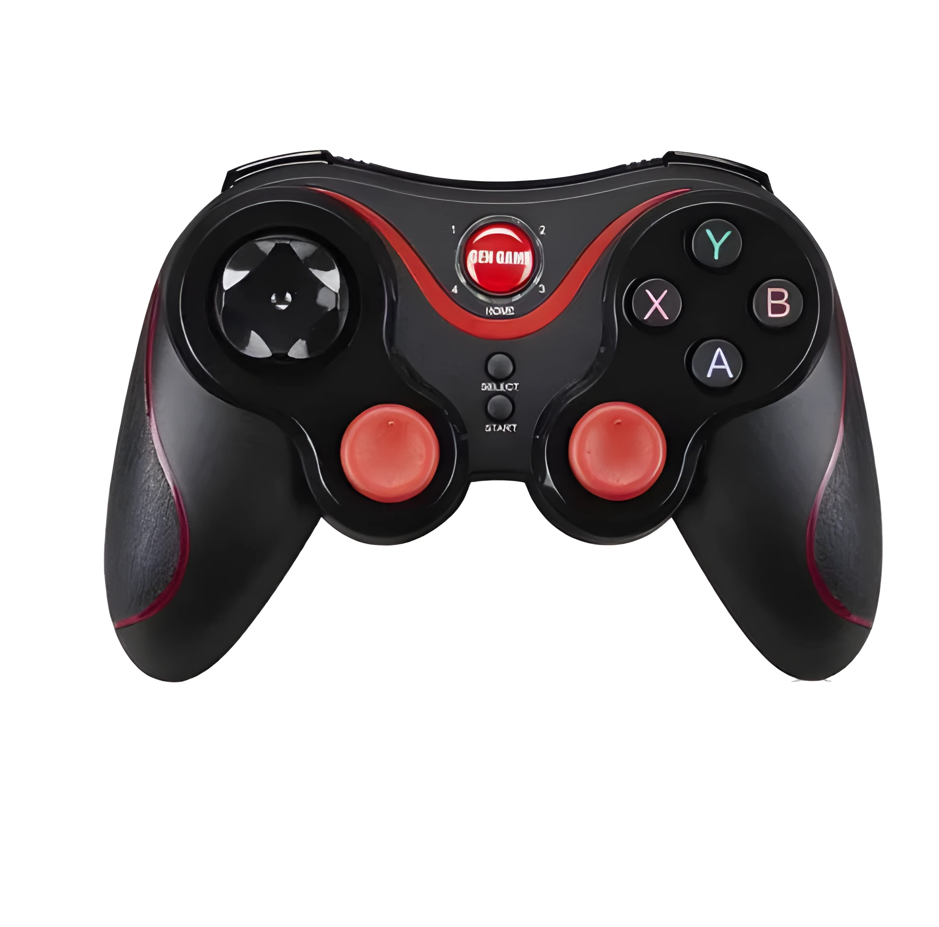 Upgraded X3 Bluetooth wireless game controller for Android phones in black or white, shown with a mobile phone clip accessory.