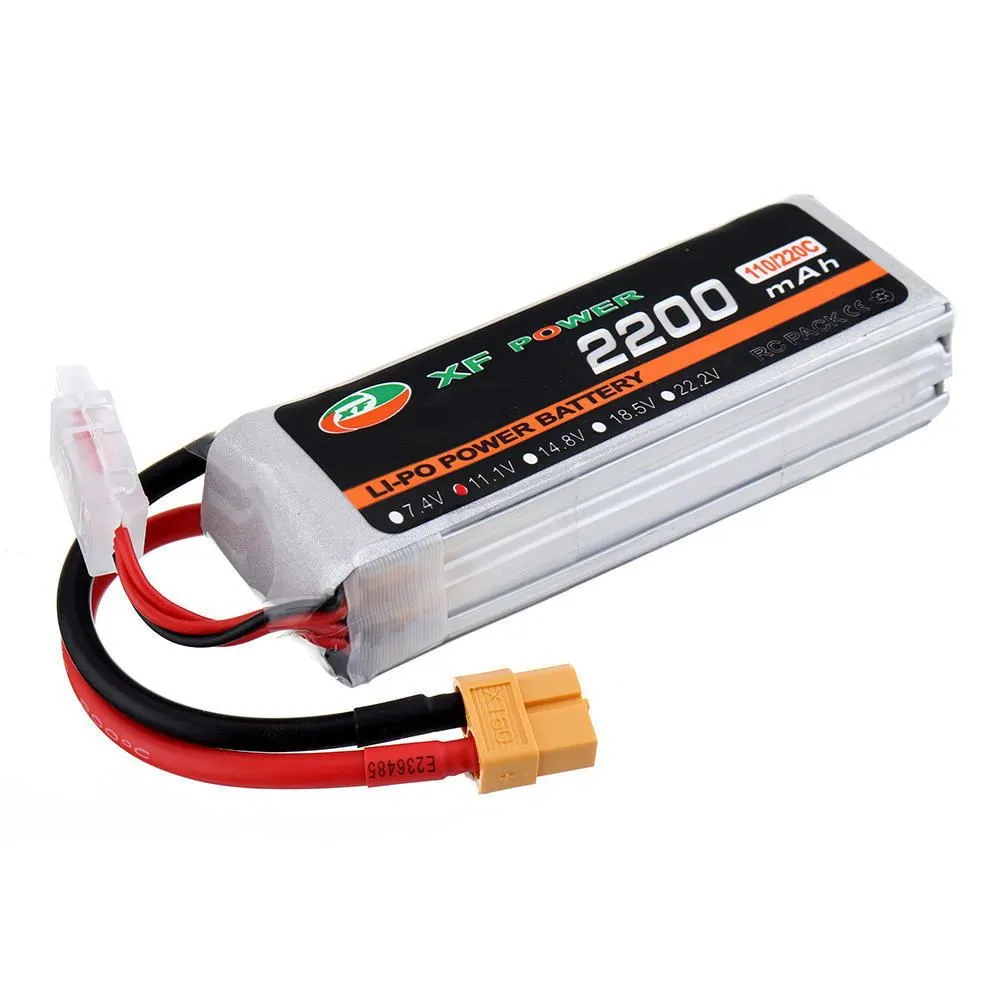 XF Power 14.8V 1000mAh 75C 4S graphene lithium polymer drone battery with XT60 plug.