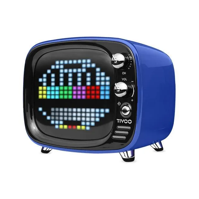 Portable Bluetooth speaker and alarm clock unit in one of six colour options: black, blue, green, pink, red, or white.