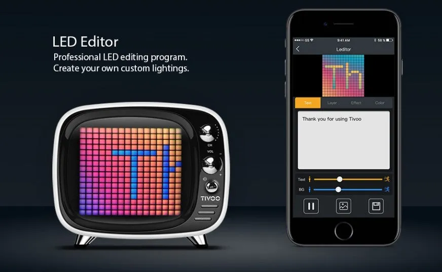 Portable Bluetooth speaker and alarm clock unit in one of six colour options: black, blue, green, pink, red, or white.