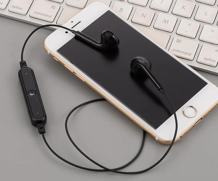 Wireless Bluetooth headset for iPhone 7 S6 5S6plus compatibility in Black, White, Gold, or Silver