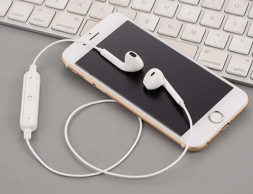 Wireless Bluetooth headset for iPhone 7 S6 5S6plus compatibility in Black, White, Gold, or Silver