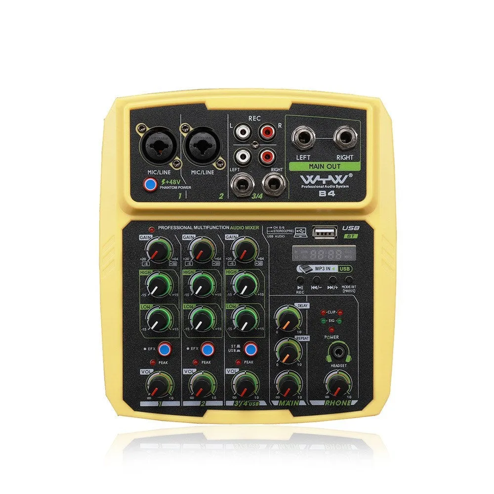 USB audio processor with colour LED mixer, available in green, red or yellow