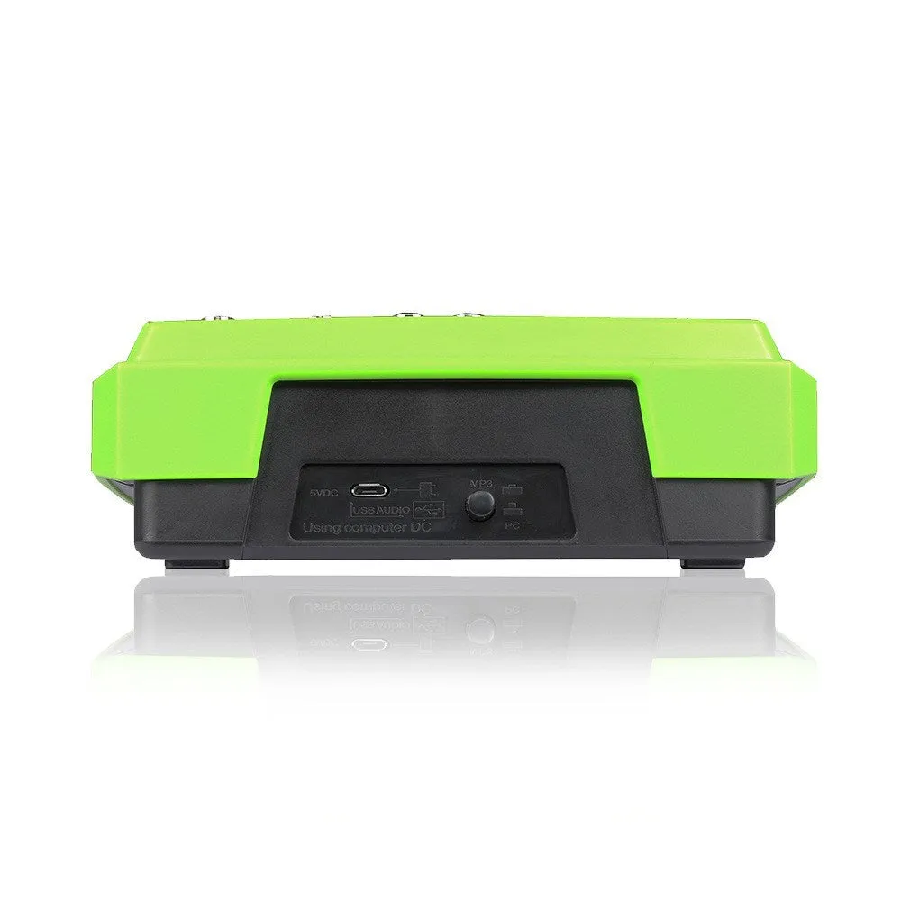 USB audio processor with colour LED mixer, available in green, red or yellow