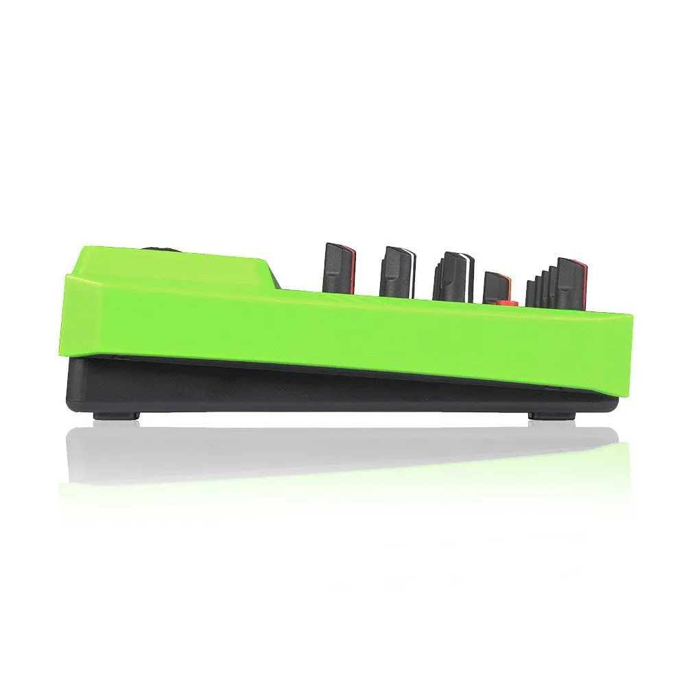 USB audio processor with colour LED mixer, available in green, red or yellow