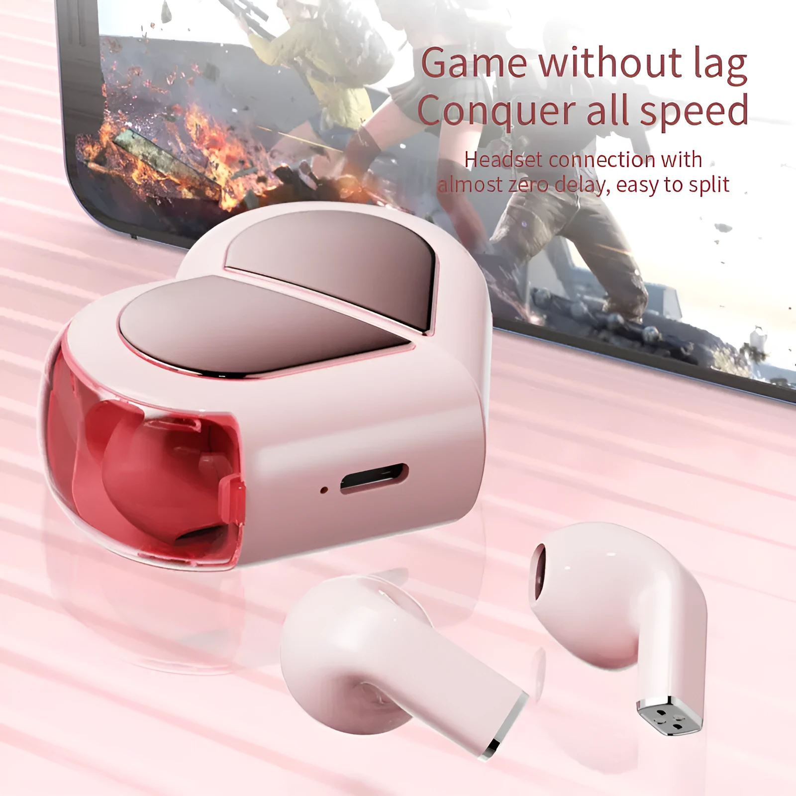 K520 creative rotatable Bluetooth earphones in black, white or pink colours