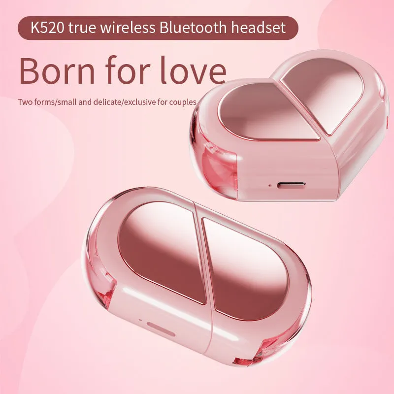 K520 creative rotatable Bluetooth earphones in black, white or pink colours