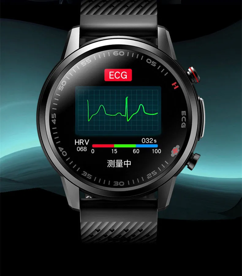 F800 ECG blood pressure sports smart watch with 1.3-inch screen on TPU wristband