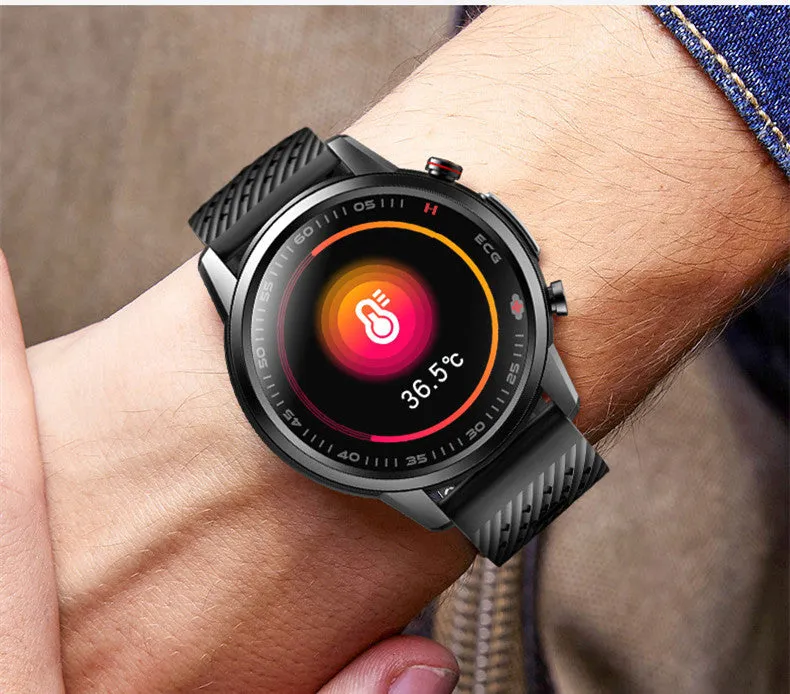 F800 ECG blood pressure sports smart watch with 1.3-inch screen on TPU wristband