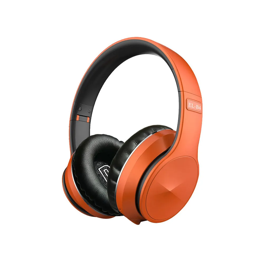 Folding sports headphones in black silver colour showing Bluetooth, FM radio and card mode functions