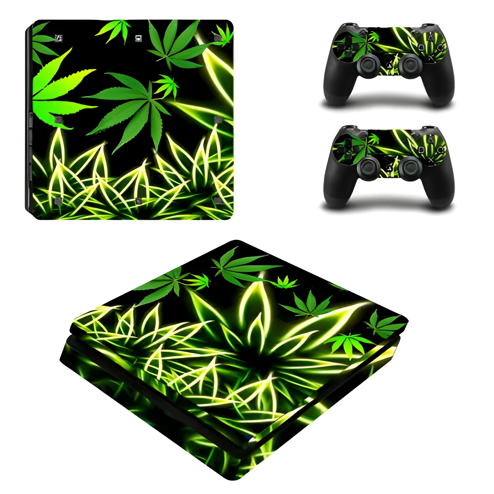 PS4 Slim vinyl protection film sticker with visible air vent grooves on the adhesive backing