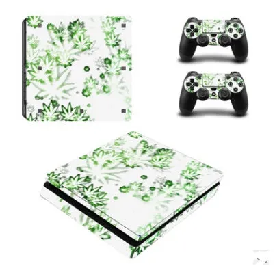 PS4 Slim vinyl protection film sticker with visible air vent grooves on the adhesive backing