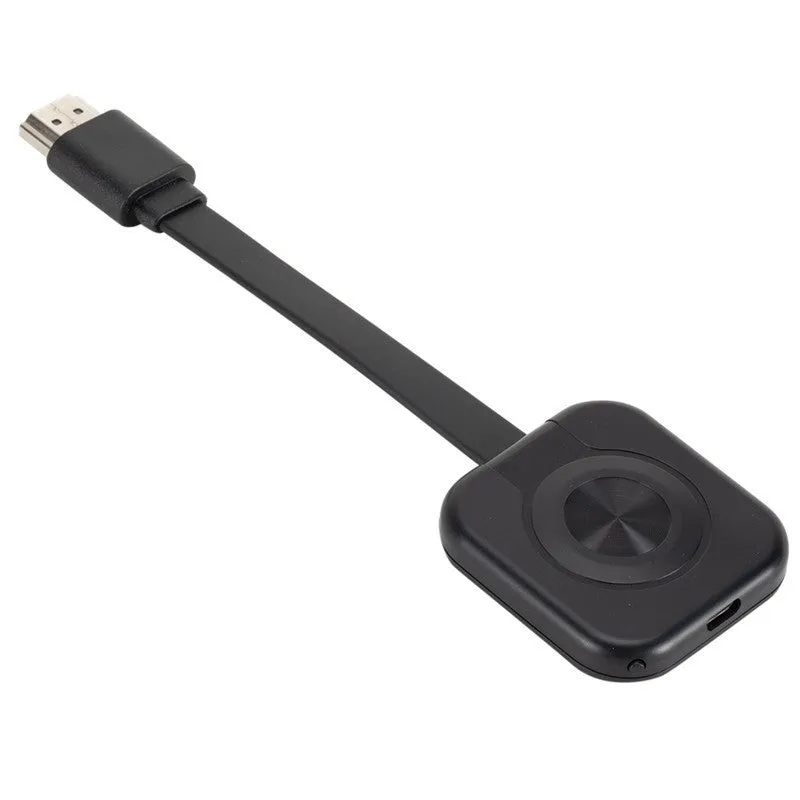 Wireless HDMI transmitter, compact 4.6 x 4.3 x 0.6 cm, for mobile same-screen projection with HDMI interface.