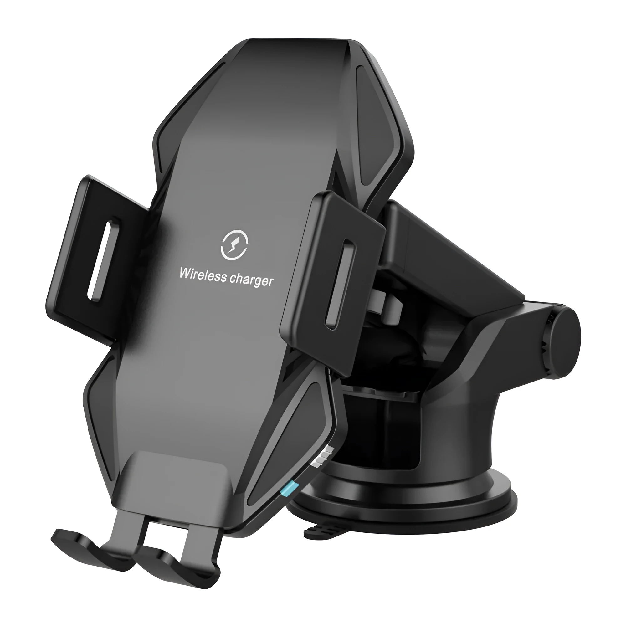 Model T3 auto-sensing car wireless charger with chuck and suction cup mounting options