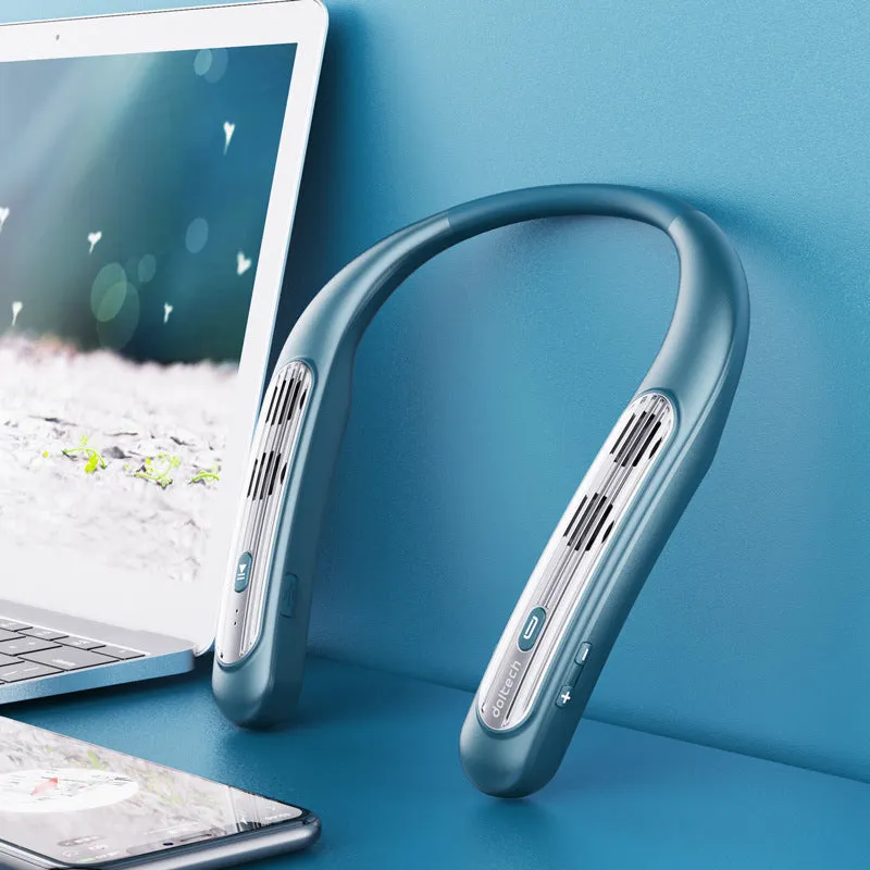 Wearable neck hanging wireless Bluetooth speaker in black or green