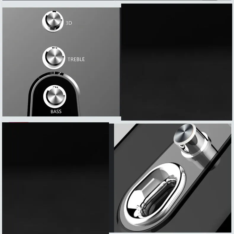 Mini black and white USB-powered 2.1 computer speaker system with subwoofer on a desktop.