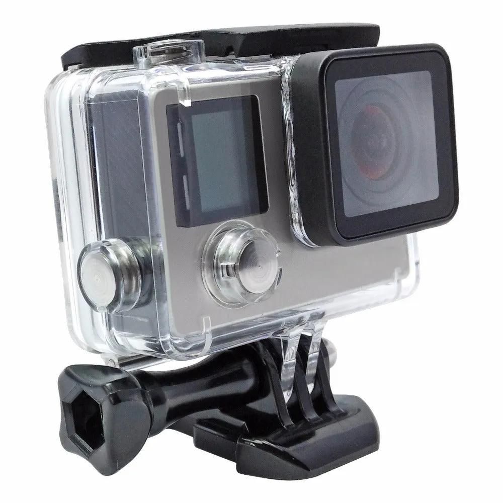 Transparent black GoPro waterproof diving housing case for Hero 4 and Hero 3+ cameras