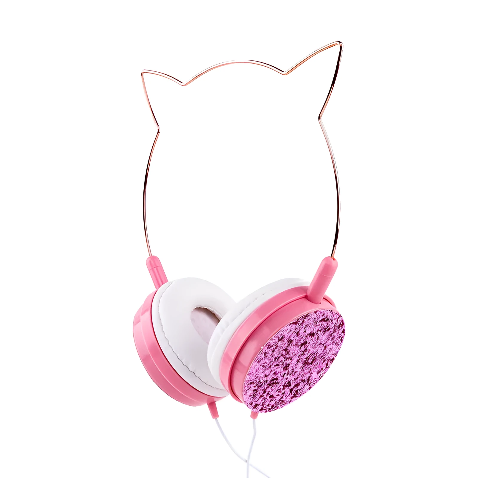 Wired over-ear headphones with microphone in black, blue, pink or yellow colour options on a white background