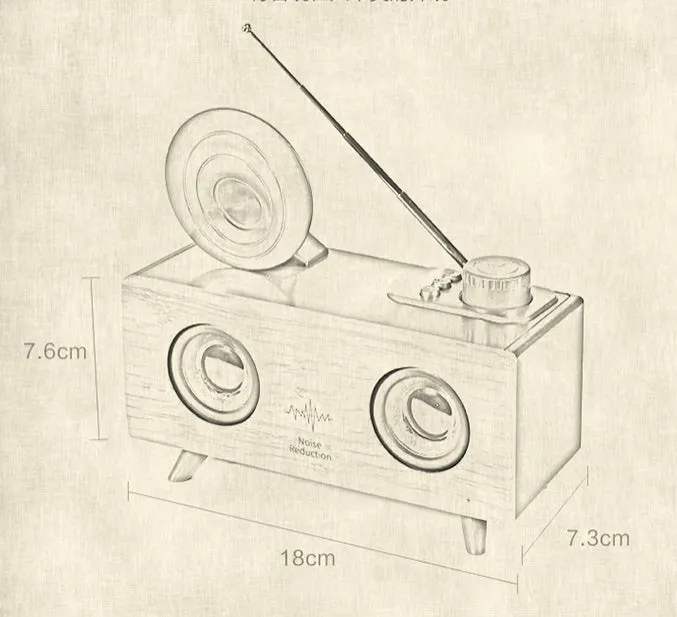 B6 wireless Bluetooth speaker with imitation wood cabinet in dark brown colour, showing front speaker grille and control panel