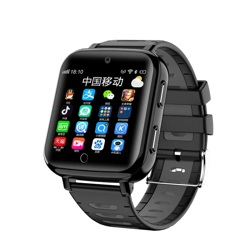 GPS smart watch with video camera and payment functions in blue, green, red, or silver