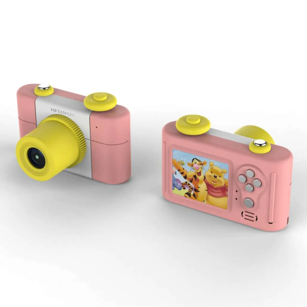 Blue GIMON children's digital camera with 1.5-inch screen, shown next to a pink version.