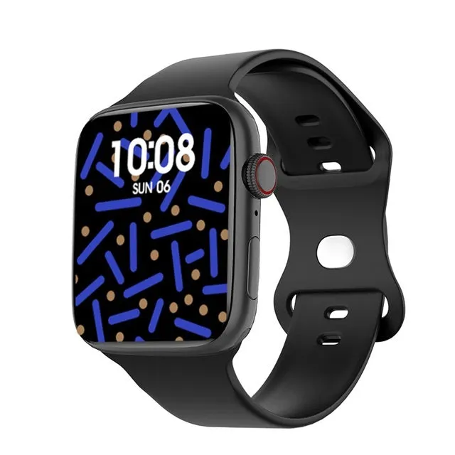 Series 7 smart watch with 1.9-inch colour screen and black silicone strap showing NFC door access