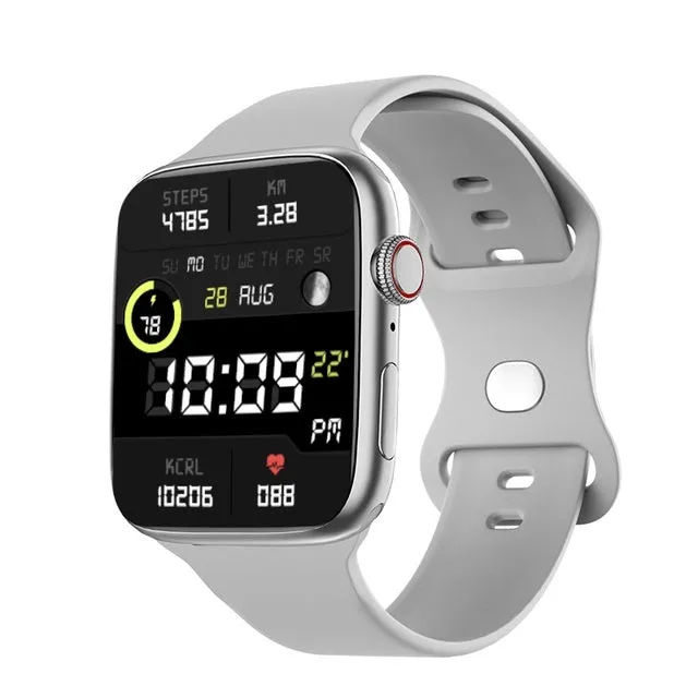 Series 7 smart watch with 1.9-inch colour screen and black silicone strap showing NFC door access