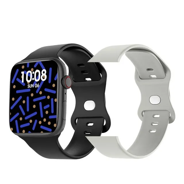 Series 7 smart watch with 1.9-inch colour screen and black silicone strap showing NFC door access