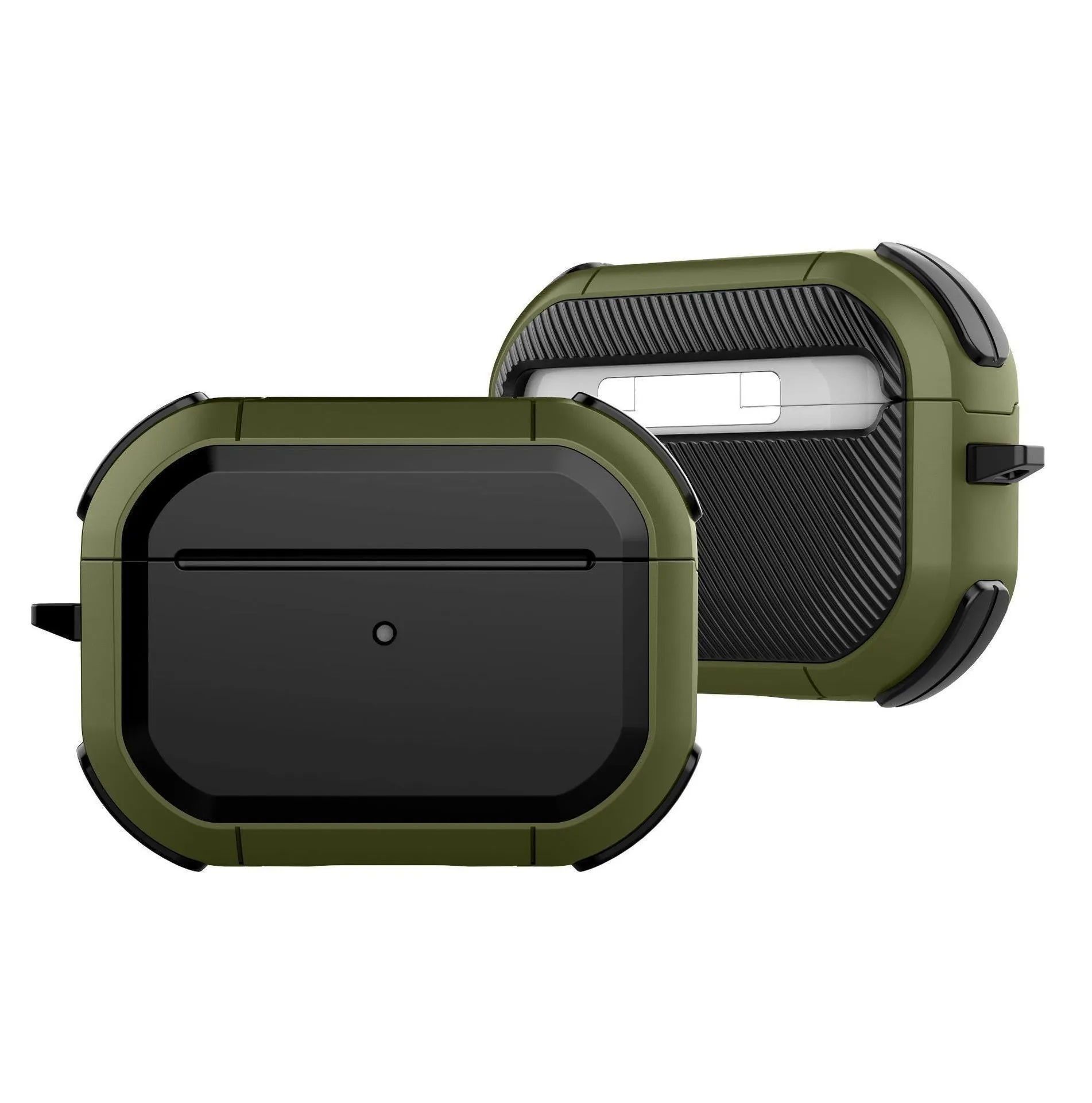 Flip-type camouflage protective case for AirPods Pro earbuds in multiple colour options.