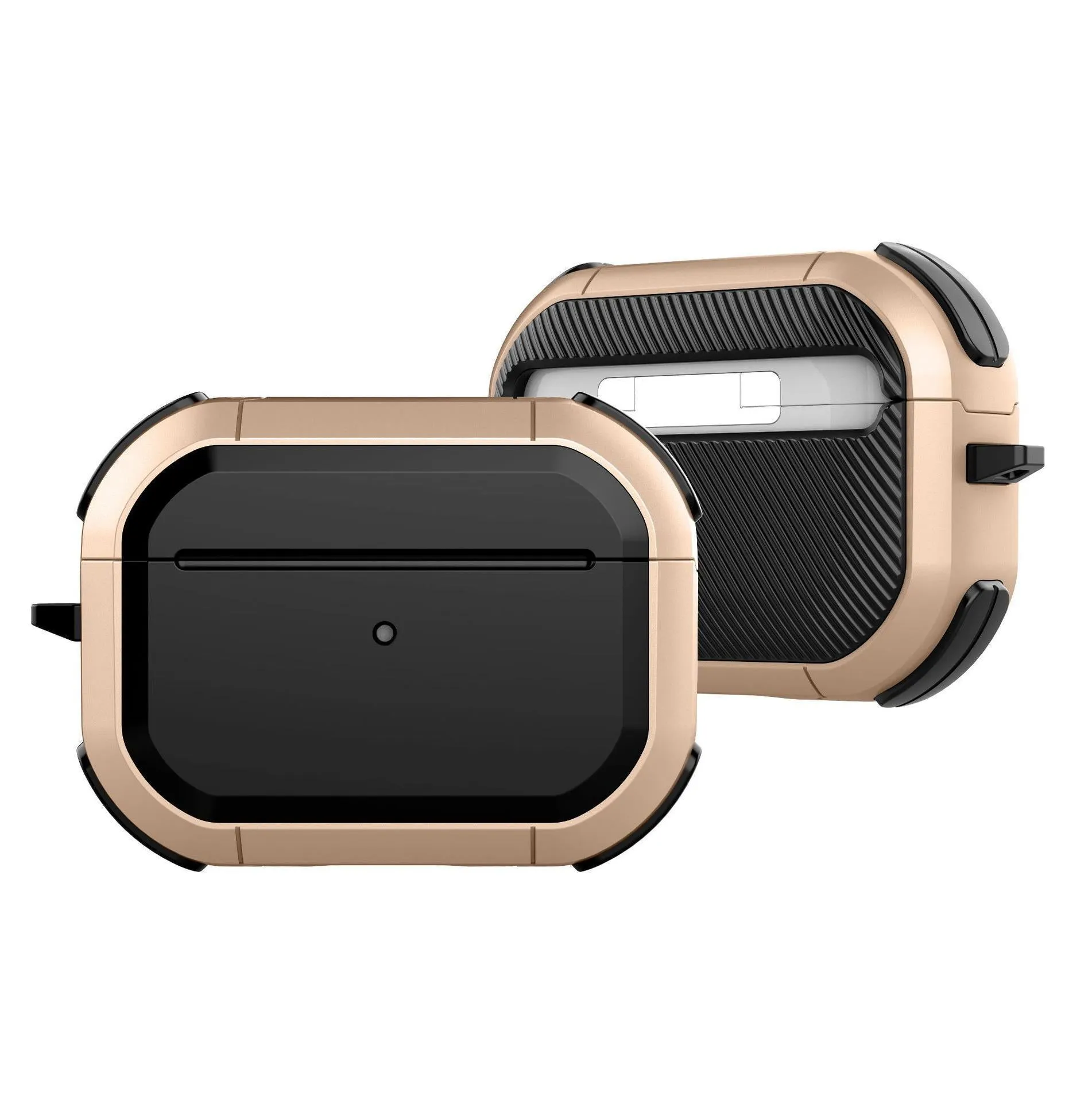 Flip-type camouflage protective case for AirPods Pro earbuds in multiple colour options.
