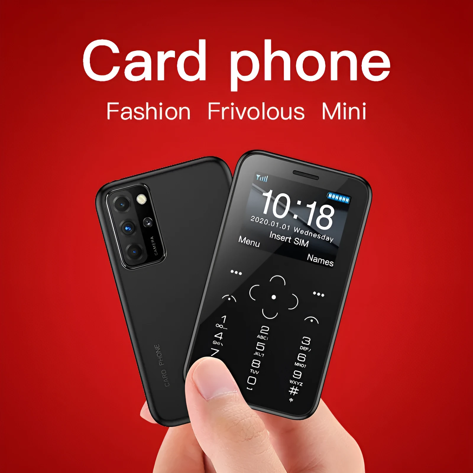 SOYES 1.8-inch mini mobile phone in black, blue, pink, or white colour with compact dimensions