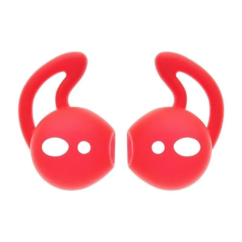 Silicone ear tips for Apple AirPods in five colours: black, blue, red, transparent, white