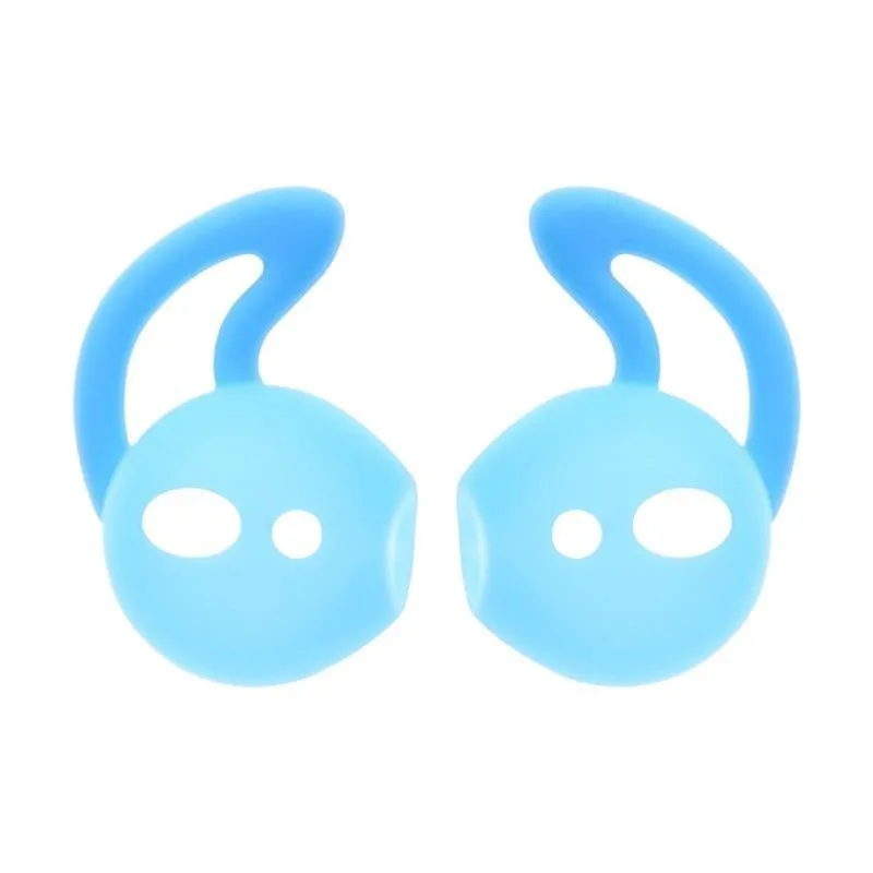 Silicone ear tips for Apple AirPods in five colours: black, blue, red, transparent, white