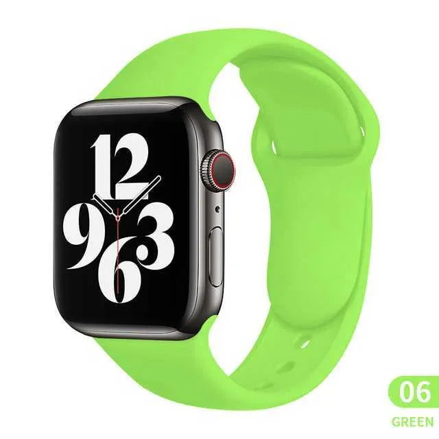 Silicone watch strap 45mm 44mm 41mm for Apple Watch black white midnight blue