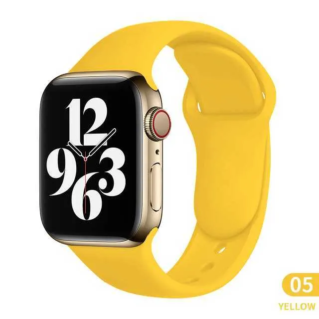 Silicone watch strap 45mm 44mm 41mm for Apple Watch black white midnight blue