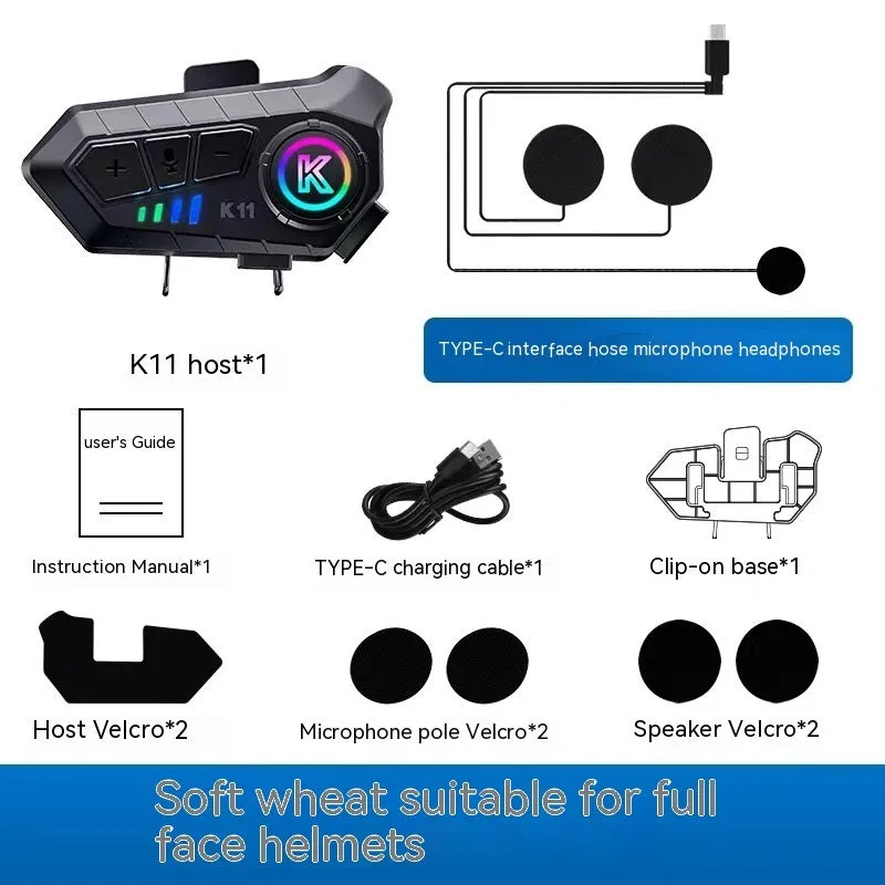 Black motorcycle helmet Bluetooth headset with microphone showing 85mm by 35mm dimensions