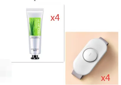 Wireless remote control waist massager in white colour with four large massage heads and USB cable.