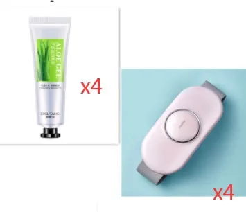 Wireless remote control waist massager in white colour with four large massage heads and USB cable.