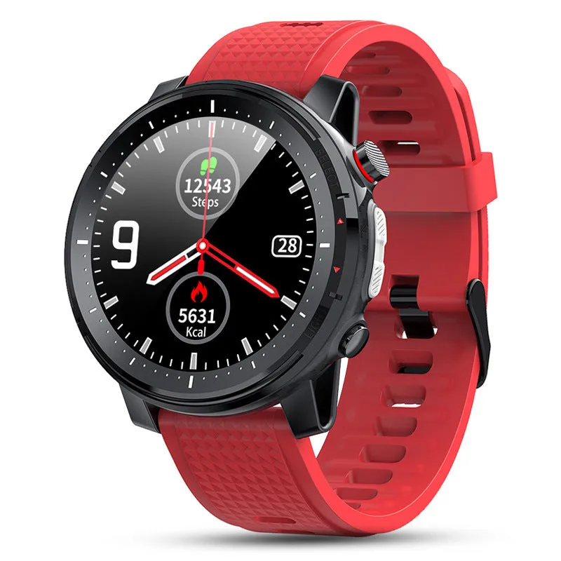 Full-touch smart bracelet with alloy case and 1.3-inch round TFT screen on wrist