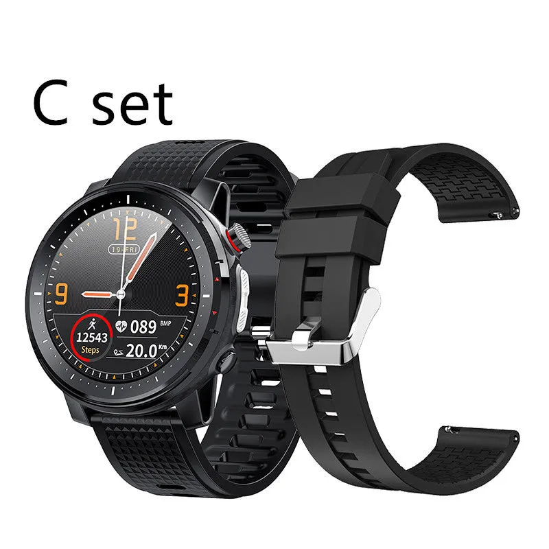 Full-touch smart bracelet with alloy case and 1.3-inch round TFT screen on wrist