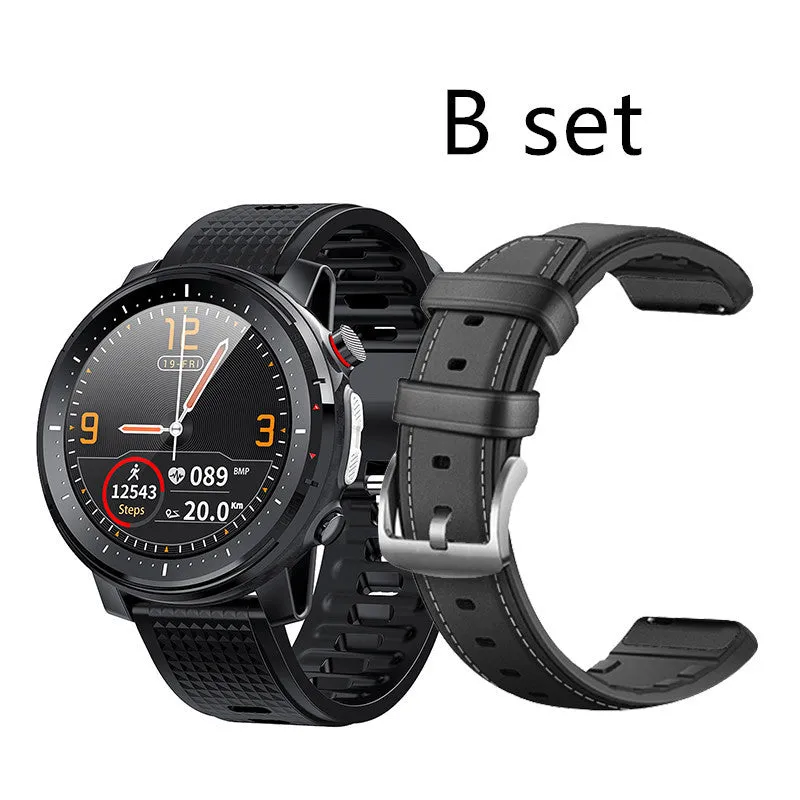Full-touch smart bracelet with alloy case and 1.3-inch round TFT screen on wrist