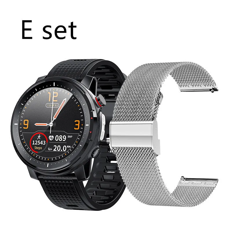 Full-touch smart bracelet with alloy case and 1.3-inch round TFT screen on wrist