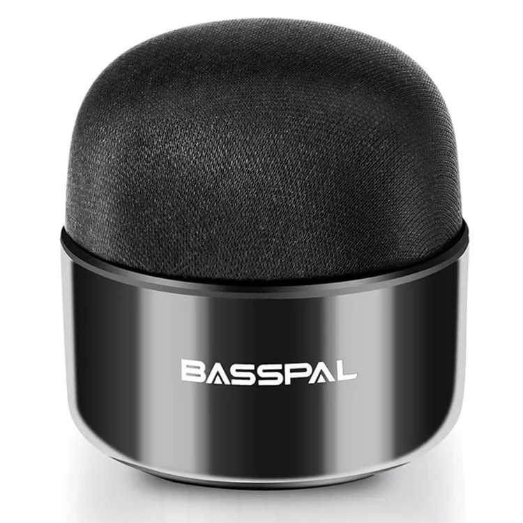 Black mini portable waterproof Bluetooth speaker with control buttons.