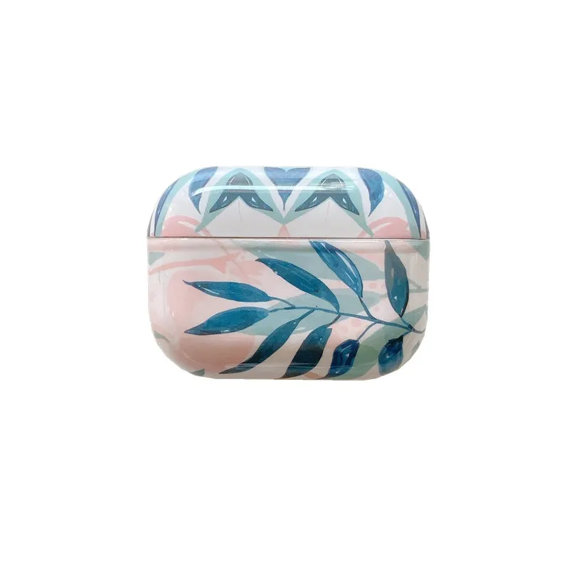 Banana leaves design TPU protective case for Apple AirPods and AirPods Pro in blue and green colour options