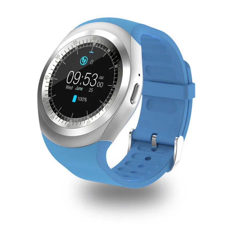 Pedometer Bluetooth card watch with 1.5-inch OLED screen and silicone strap in English white